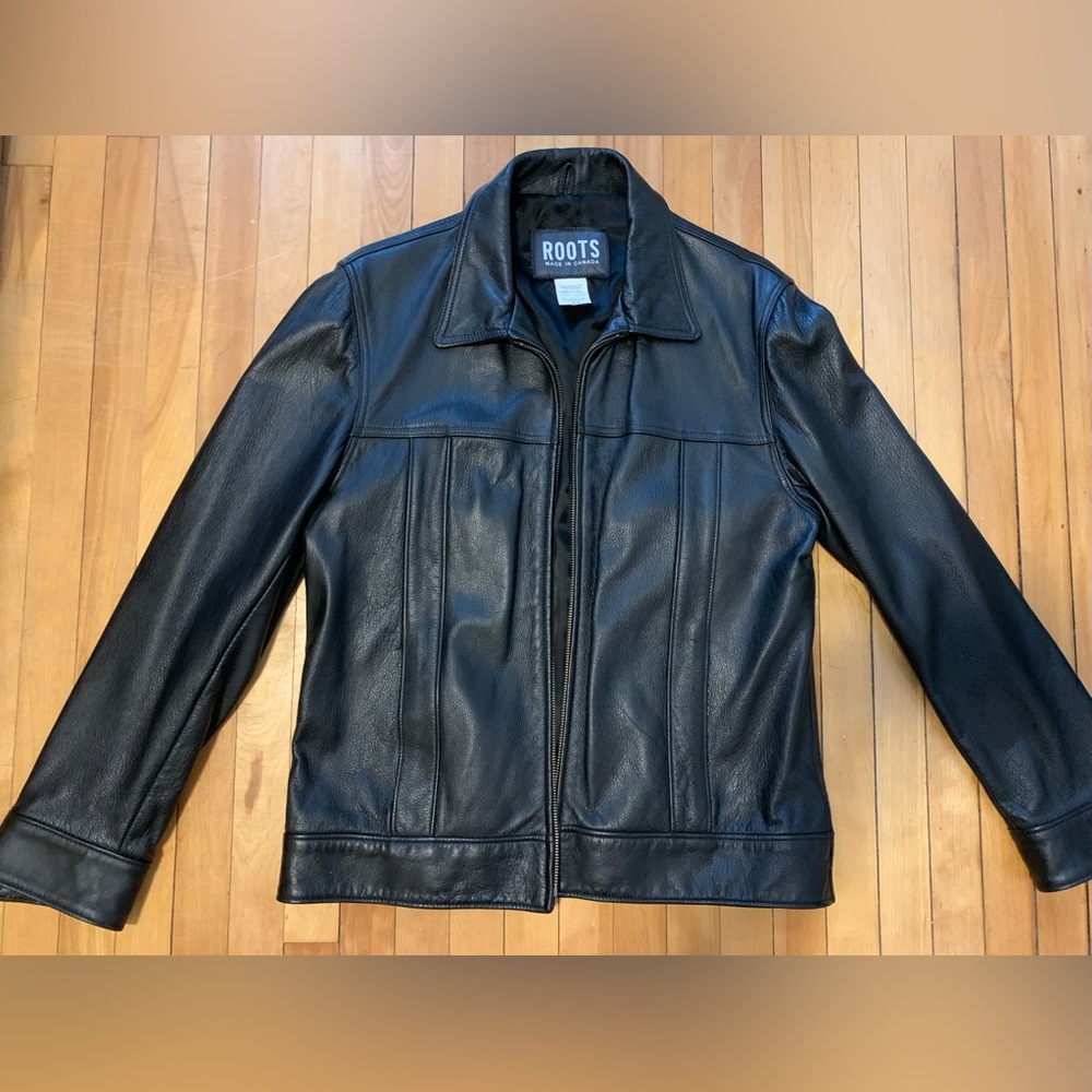 Roots Classic Black Leather Outerwear - Vintage Jacket
